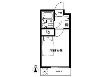 ジュネス稲田堤(1K/1階)の間取り写真