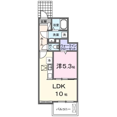 アムール Ⅱ(1LDK/1階)の間取り写真