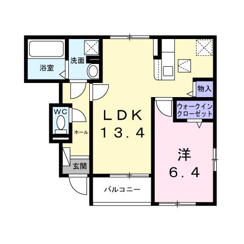 ハウス フェリーチェ Ⅰ(1LDK/1階)の間取り写真