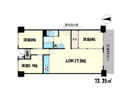 朝日プラザ千里A棟(3LDK/1階)の間取り写真