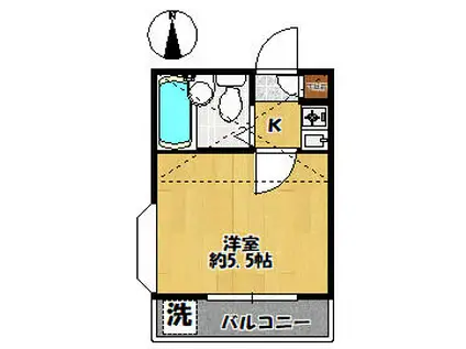 富士塚第3(1K/2階)の間取り写真