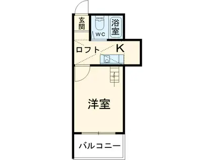 さくらハイツ1号棟(1K/2階)の間取り写真
