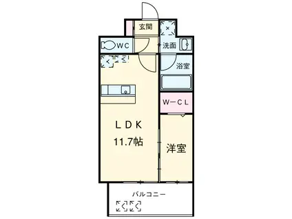 エルミタージュ桜山(1LDK/5階)の間取り写真