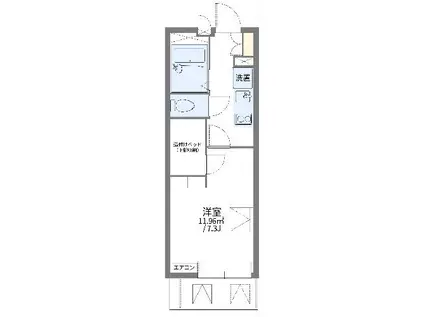 レオパレスヴェール山口(1K/2階)の間取り写真