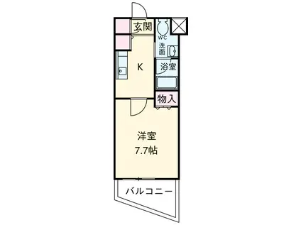 JMFレジデンス世田谷三宿(1K/5階)の間取り写真