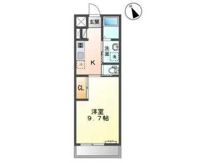 木更津市瓜倉アパート(1K/2階)の間取り写真