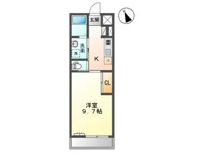 木更津市瓜倉アパート(1K/2階)の間取り写真