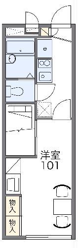 レオパレスメルベーユ(1K/2階)の間取り写真