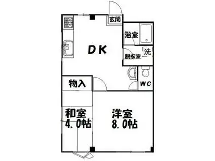 堀内コーポ(2DK/3階)の間取り写真