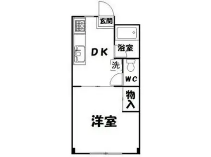 堀内コーポ(1DK/3階)の間取り写真