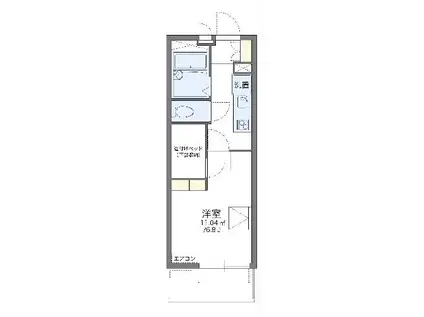 レオパレスセロームB(1K/1階)の間取り写真