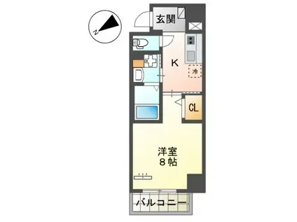 セラヴィ箱崎(1K/4階)の間取り写真