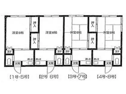 さつき苑(1K/1階)の間取り写真