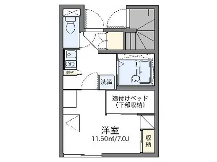 レオパレスSAILINGⅢ(1K/1階)の間取り写真