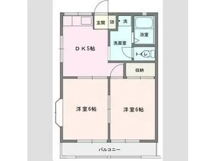 Nシティ中野(2DK/1階)の間取り写真