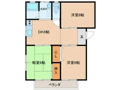 マルワカハイツ(3DK/1階)の間取り写真