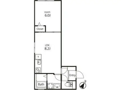 V-STYLE幡ヶ谷(1LDK/4階)の間取り写真