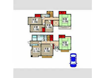 成田線 木下駅 徒歩20分 2階建 築39年(6LDK)の間取り写真