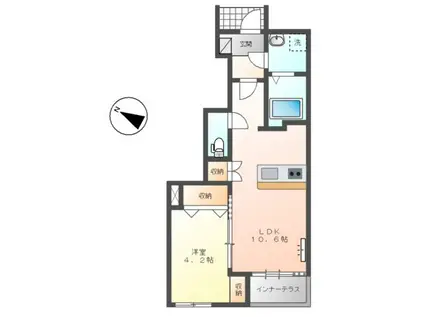 サンローズⅡ(1LDK/1階)の間取り写真