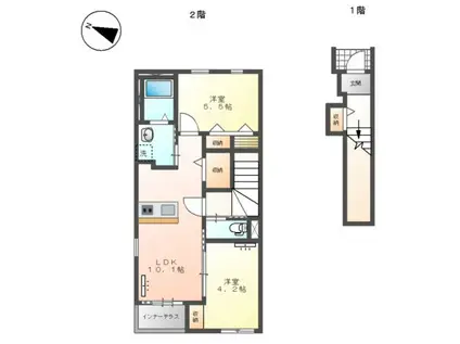 サンローズⅡ(2LDK/2階)の間取り写真