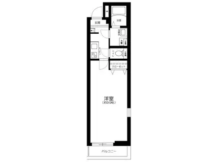 メルクリオ東川口(1K/3階)の間取り写真
