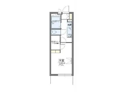 レオパレスアグリジェント(1K/3階)の間取り写真