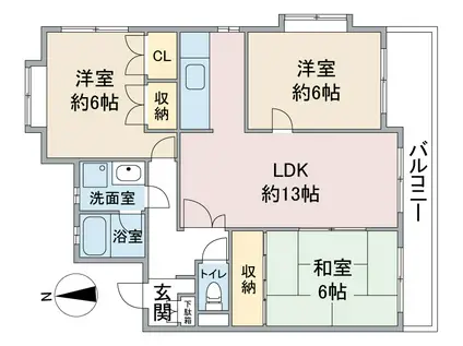 ラ・ファミーユ 1(3LDK/2階)の間取り写真