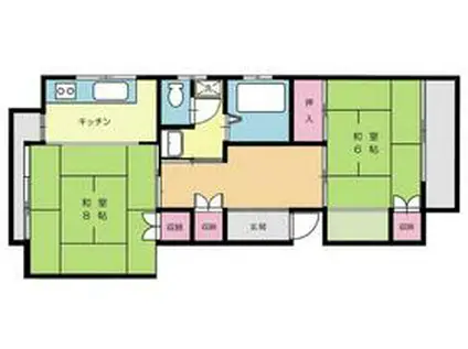 TAKE2ビル(2K/4階)の間取り写真