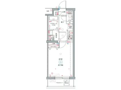 クレヴィスタ立石Ⅱ(1K/4階)の間取り写真