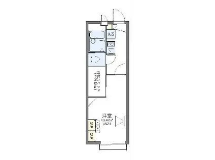 レオパレスゆずり葉のさと(1K/2階)の間取り写真