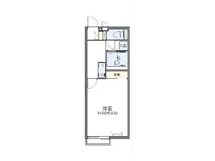 レオネクストゆずり葉の里上野山(1K/1階)の間取り写真