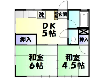 コーポつくし(2DK/1階)の間取り写真