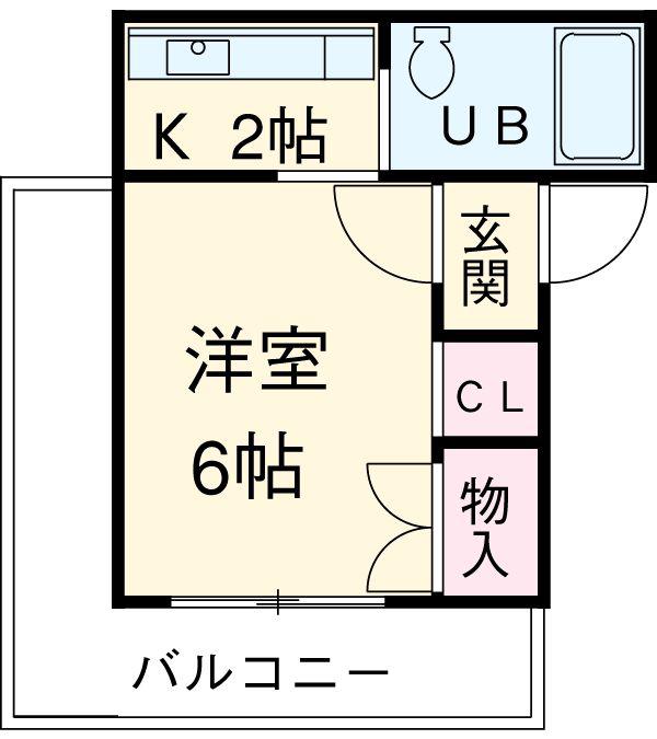 ニッパーマンション(1K/2階)の間取り写真
