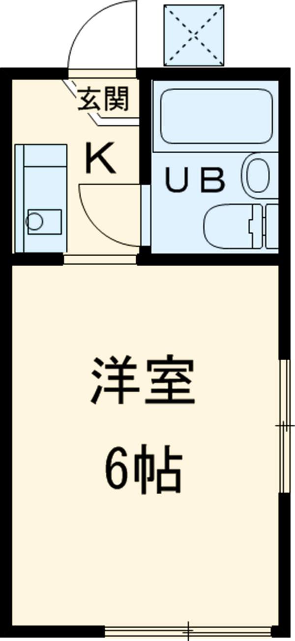 レイクヒル上大岡(1K/1階)の間取り写真