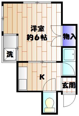 サンハイツ文京(1K/2階)の間取り写真
