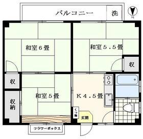 豊ビル(3K/3階)の間取り写真