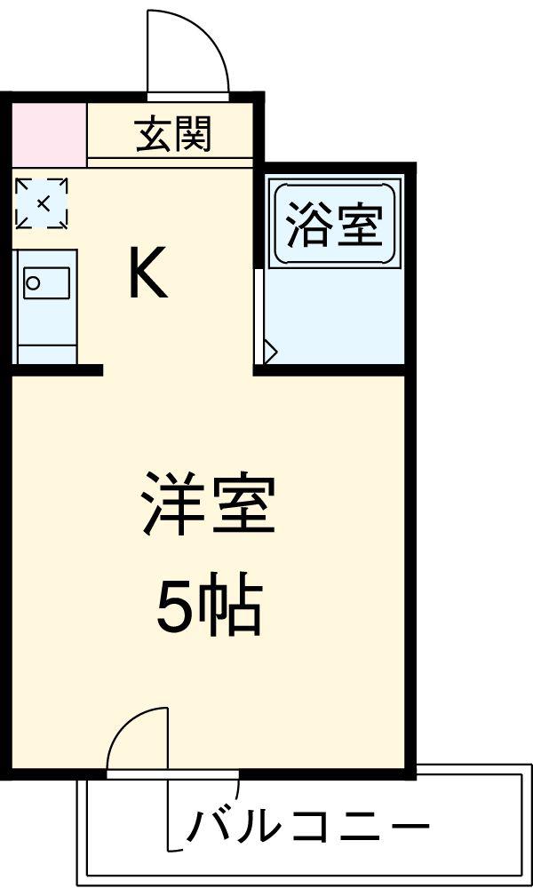 フレンドポート磯子第一(ワンルーム/2階)の間取り写真