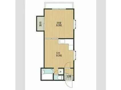 パークフロントA棟・B棟(1DK/2階)の間取り写真