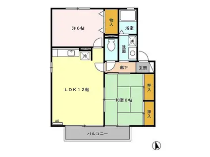 コーポベルーガB(2LDK/1階)の間取り写真