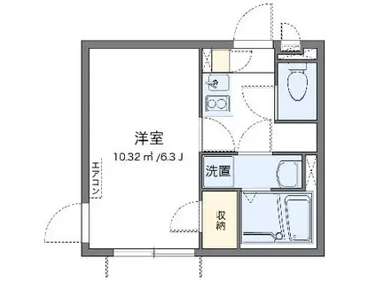 レオネクストルミネスⅠ(1K/3階)の間取り写真