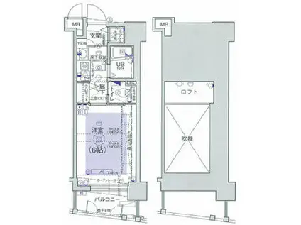 エステムコート新大阪IIIステーションプラザ(1K/6階)の間取り写真