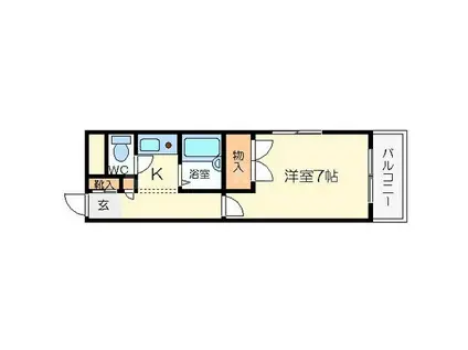 レインボー山崎(1K/3階)の間取り写真