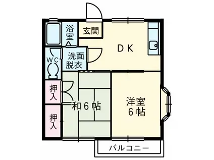 ゴールドハイツ(2DK/1階)の間取り写真