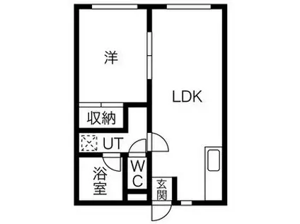 ロワールレジデンス6番館(1LDK/1階)の間取り写真