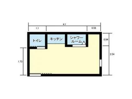 月島ひまわり荘(ワンルーム/2階)の間取り写真