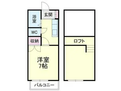 ビバリーハウス早出(1K/1階)の間取り写真