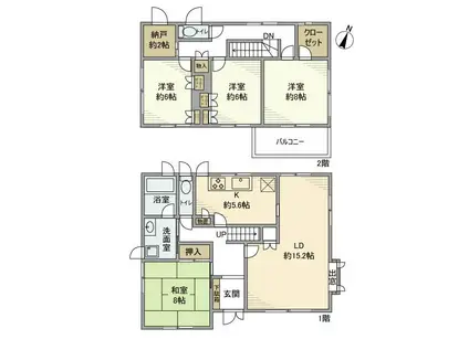 成田線 安食駅 徒歩19分 2階建 築31年(4LDK)の間取り写真