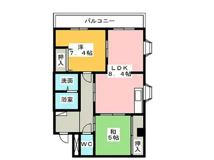 メゾン・ドN1(2LDK/3階)の間取り写真