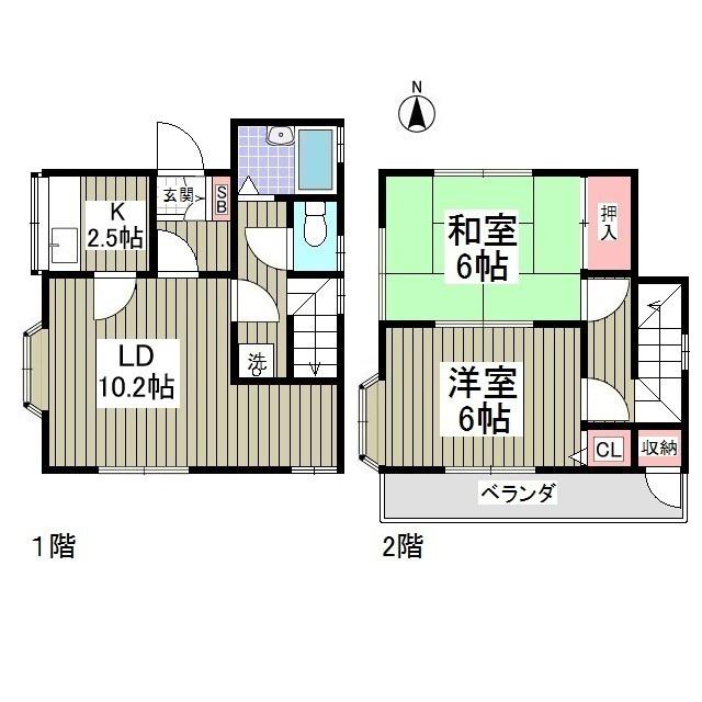 東武鉄道日光線 柳生駅 徒歩12分 2階建 築31年(2DK)の間取り写真
