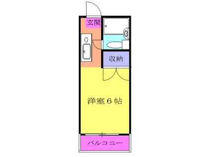 ハイム松栄(1K/3階)の間取り写真